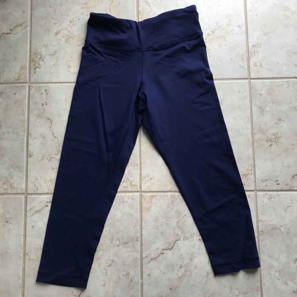 90 degree cropped leggings - navy blue